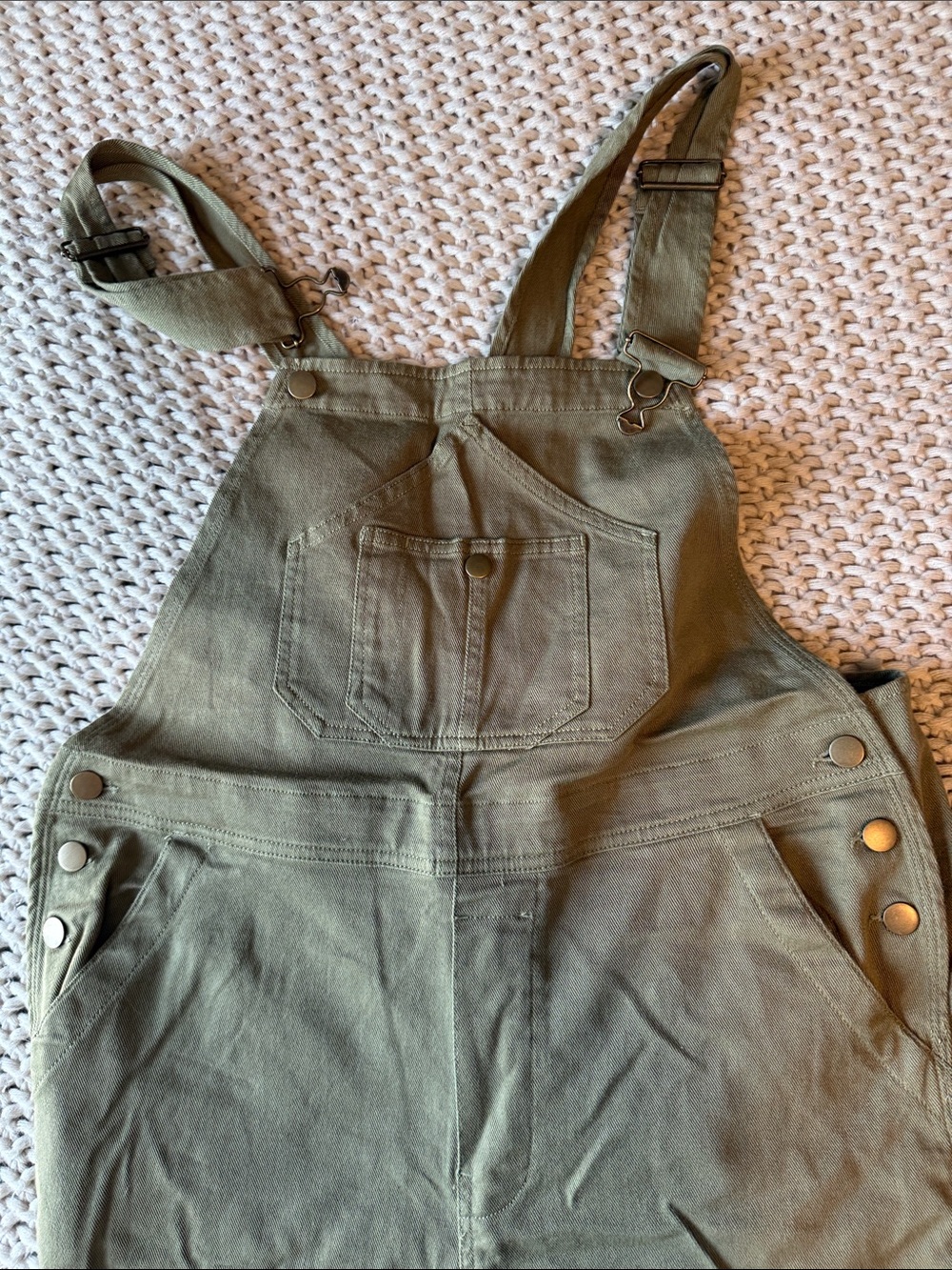 Quince Olive Green Cotton Overall Jumpsuit